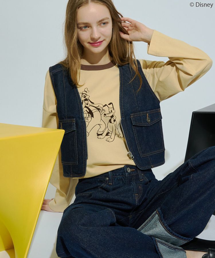 AMERICAN HOLIC「【Mickey&Friends】フロッキーリンガーT」|Tシャツ・カットソー|Yellow