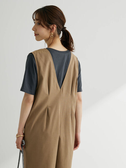  「綿麻混サロペット」|オールインワン|