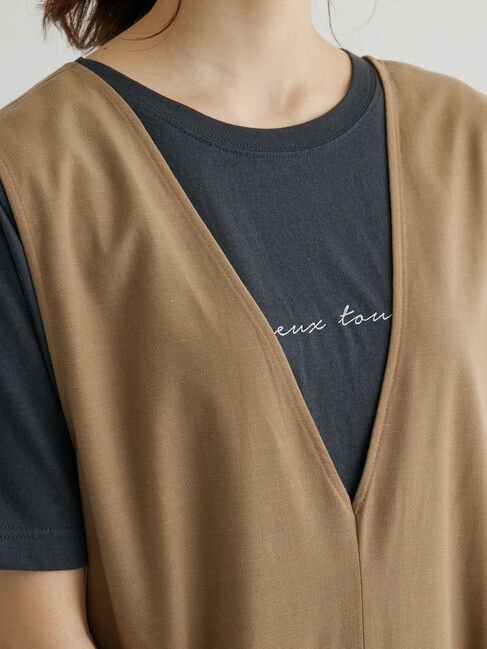  「綿麻混サロペット」|オールインワン|