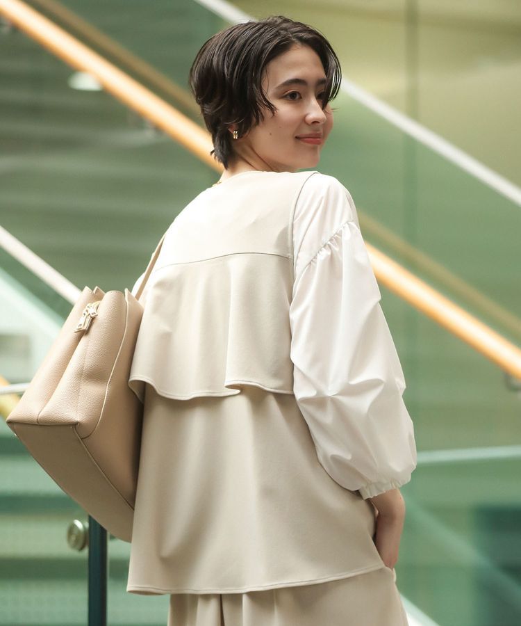 Green Parks「イージーケア袖タックブラウス」|シャツ・ブラウス|