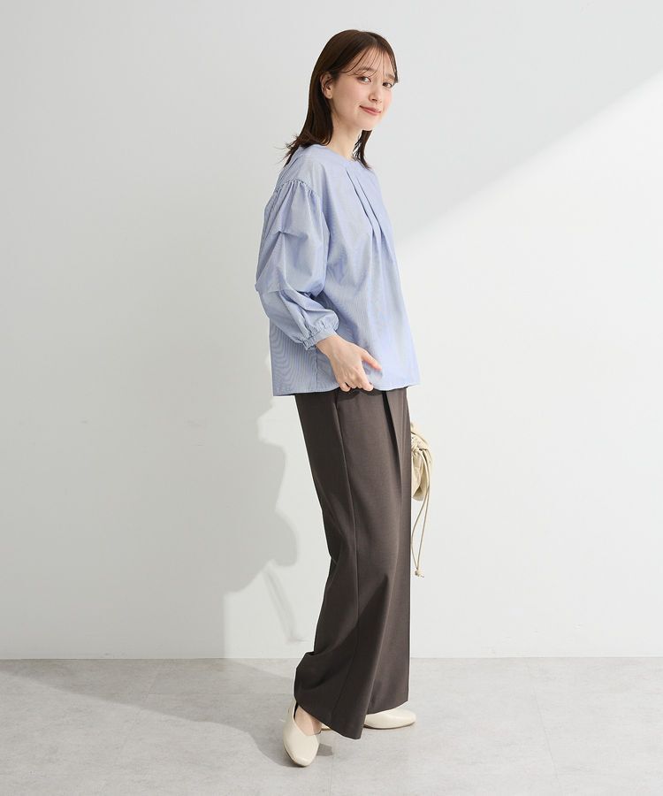 Green Parks「イージーケア袖タックブラウス」|シャツ・ブラウス|