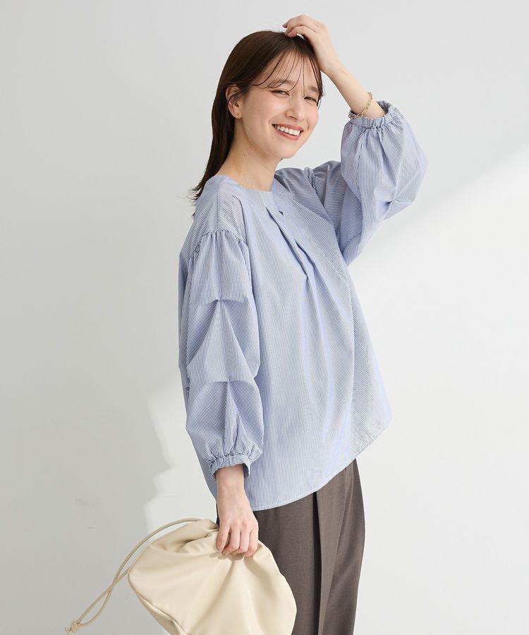 Green Parks「イージーケア袖タックブラウス」|シャツ・ブラウス|