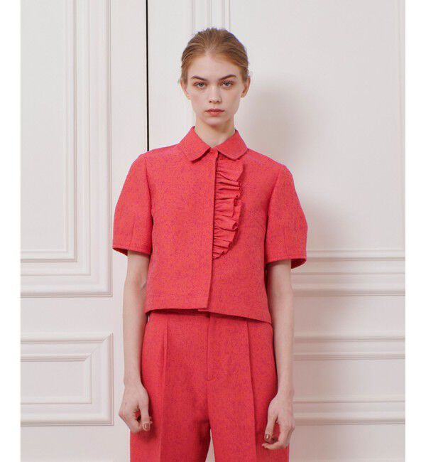 LOULOU WILLOUGHBY「【LOULOU WILLOUGHBY】グログランフリルブラウス」|シャツ・ブラウス|