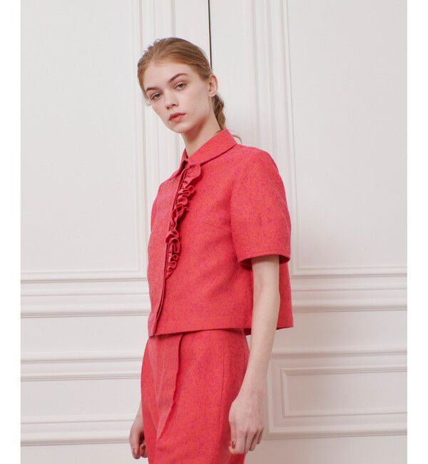 LOULOU WILLOUGHBY「【LOULOU WILLOUGHBY】グログランフリルブラウス」|シャツ・ブラウス|