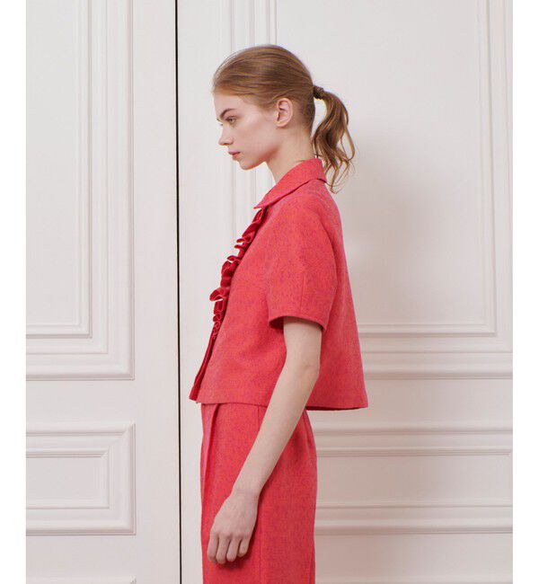 LOULOU WILLOUGHBY「【LOULOU WILLOUGHBY】グログランフリルブラウス」|シャツ・ブラウス|