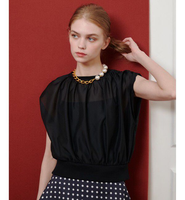 LOULOU WILLOUGHBY「【LOULOU WILLOUGHBY】キャミソールドッキングプルオーバー」|Tシャツ・カットソー|ブラック