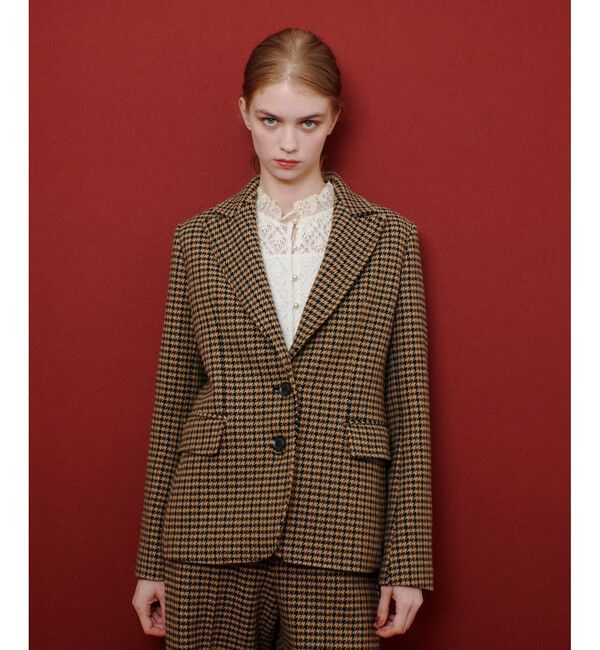 LOULOU WILLOUGHBY「【LOULOU WILLOUGHBY】ガンクラブチェックシングルジャケット」|テーラードジャケット|