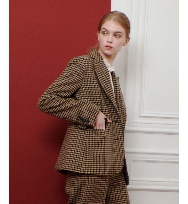 LOULOU WILLOUGHBY「【LOULOU WILLOUGHBY】ガンクラブチェックシングルジャケット」|テーラードジャケット|