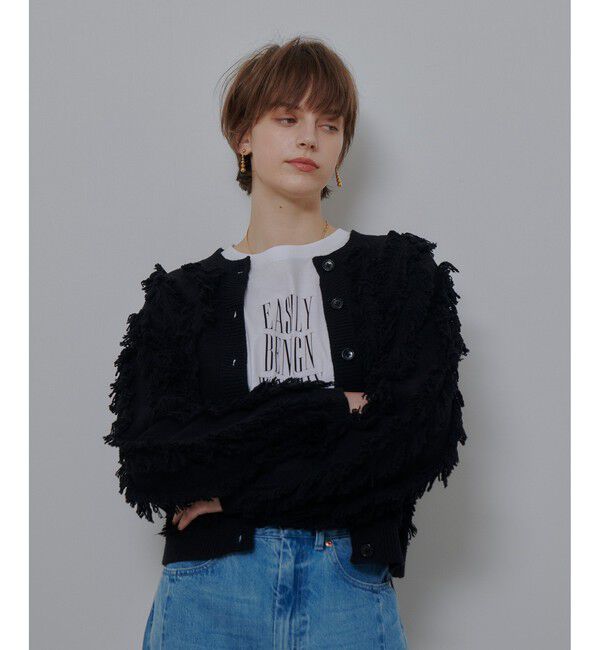 allureville「フリンジシャギー２WAYプルオーバー」|ニット・セーター|