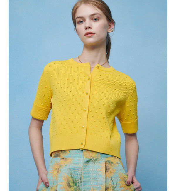 allureville/【LOULOU WILLOUGHBY】アイレット半袖カーディガン