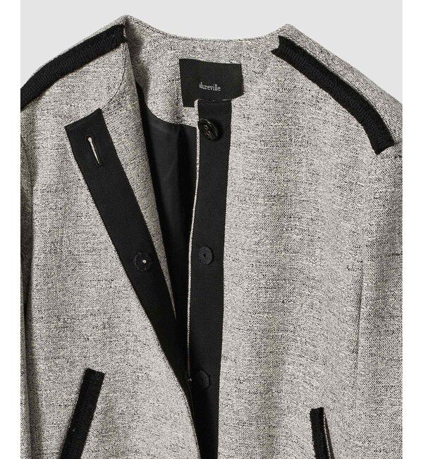 allureville「ミックスツイードノーカラージャケット」|ノーカラージャケット|