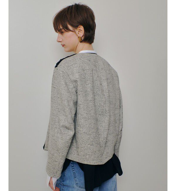 allureville「ミックスツイードノーカラージャケット」|ノーカラージャケット|