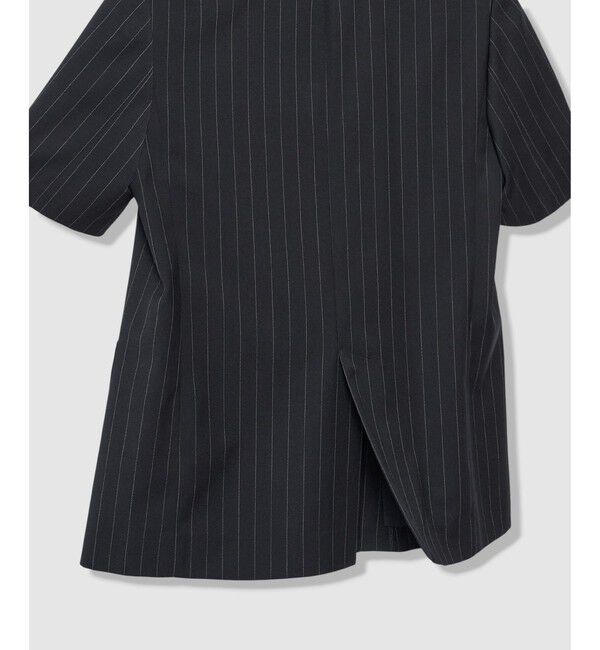 allureville「ＴＷストライプハーフスリーブジャケット」|テーラードジャケット|