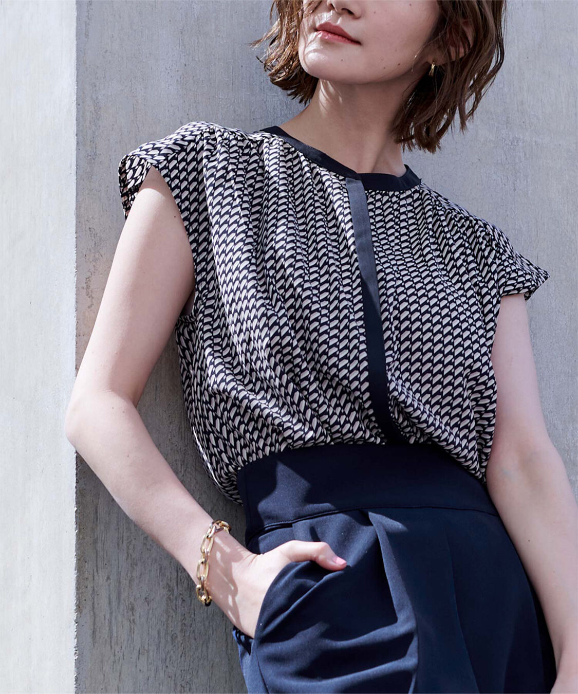 ur's「フレンチスリーブバンドカラーブラウス」|シャツ・ブラウス|