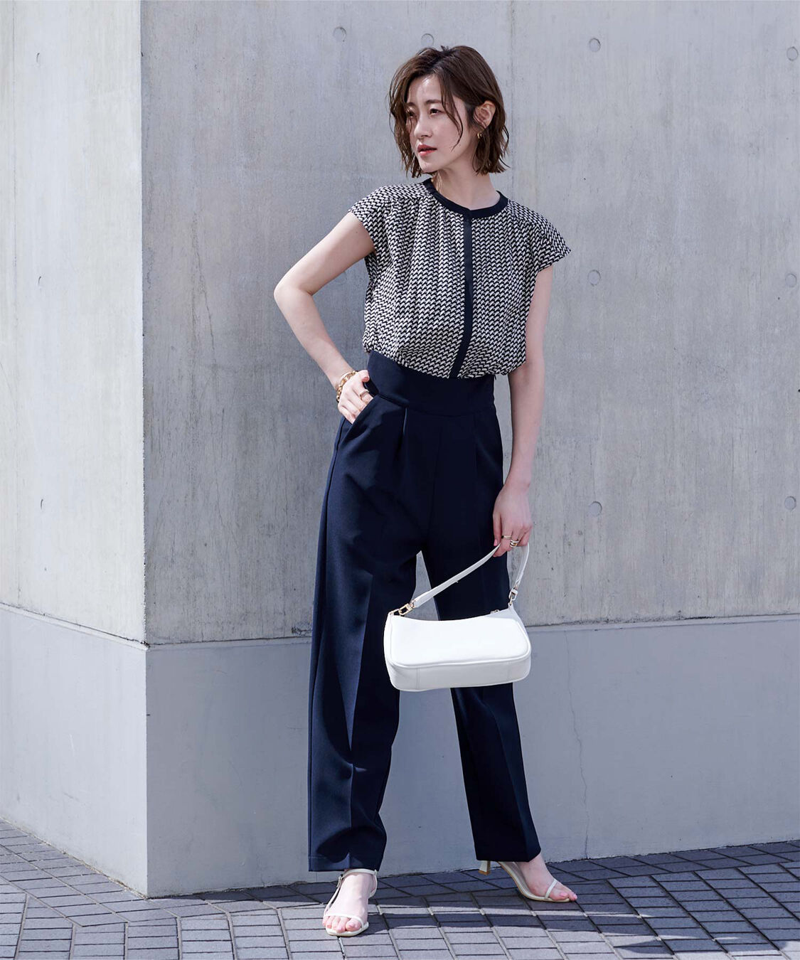 ur's「フレンチスリーブバンドカラーブラウス」|シャツ・ブラウス|