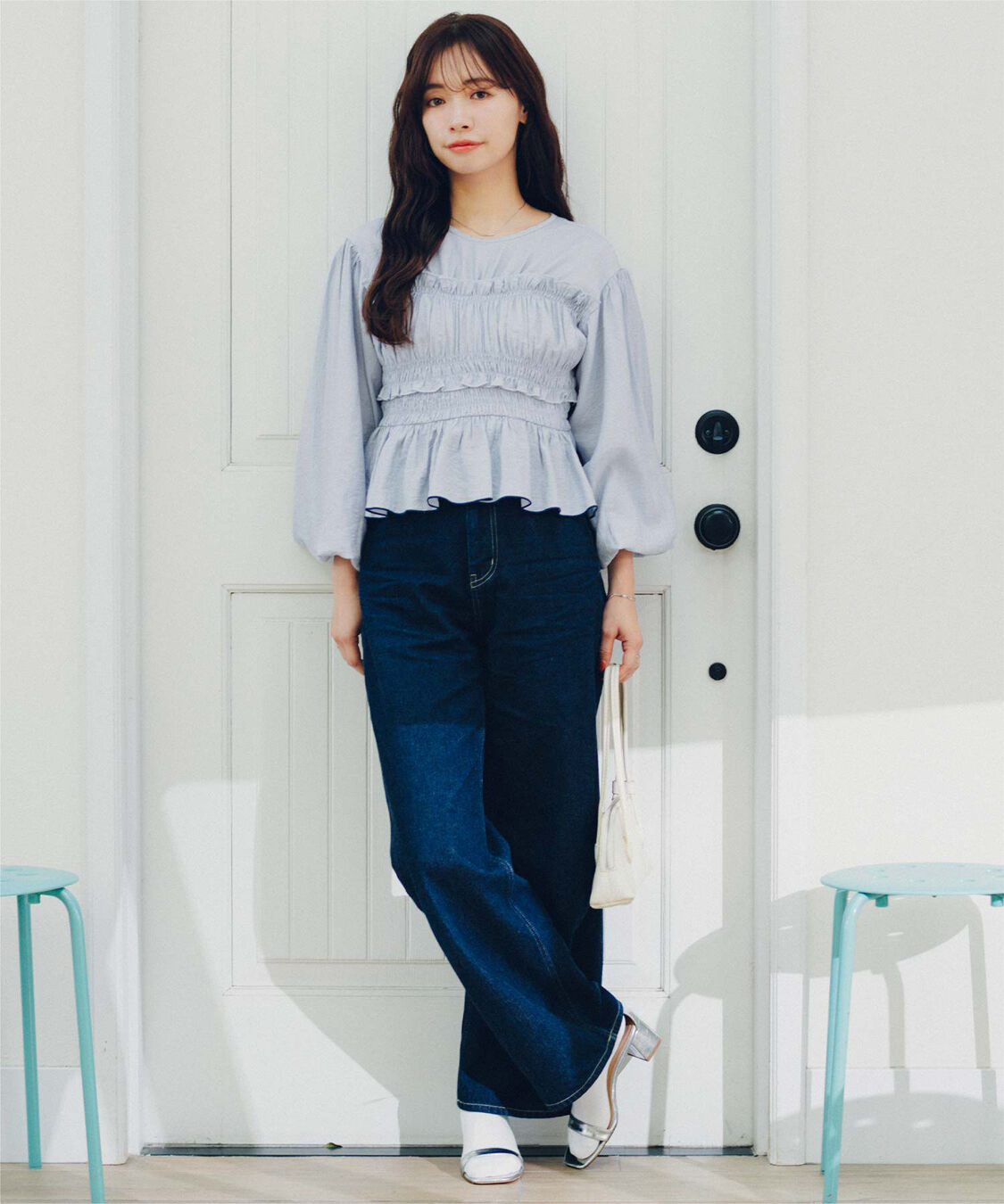 titivate「【赤埴奈津子さんコラボアイテム】シャーリングデザイントップス」|シャツ・ブラウス|