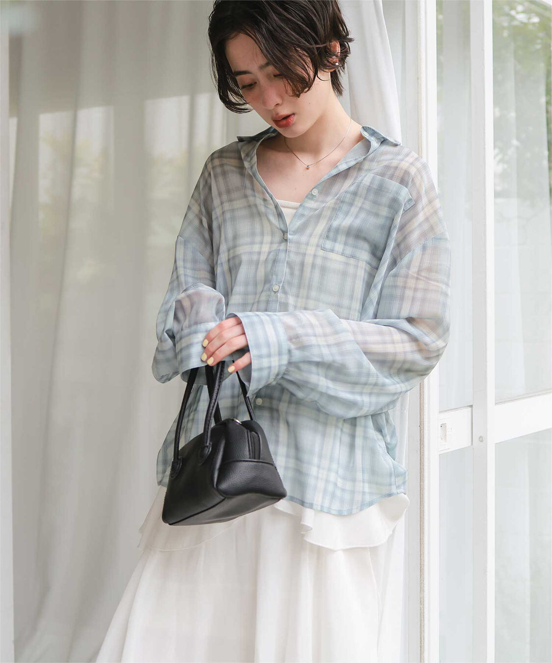 titivate「シアーチェックデザインシャツ」|シャツ・ブラウス|