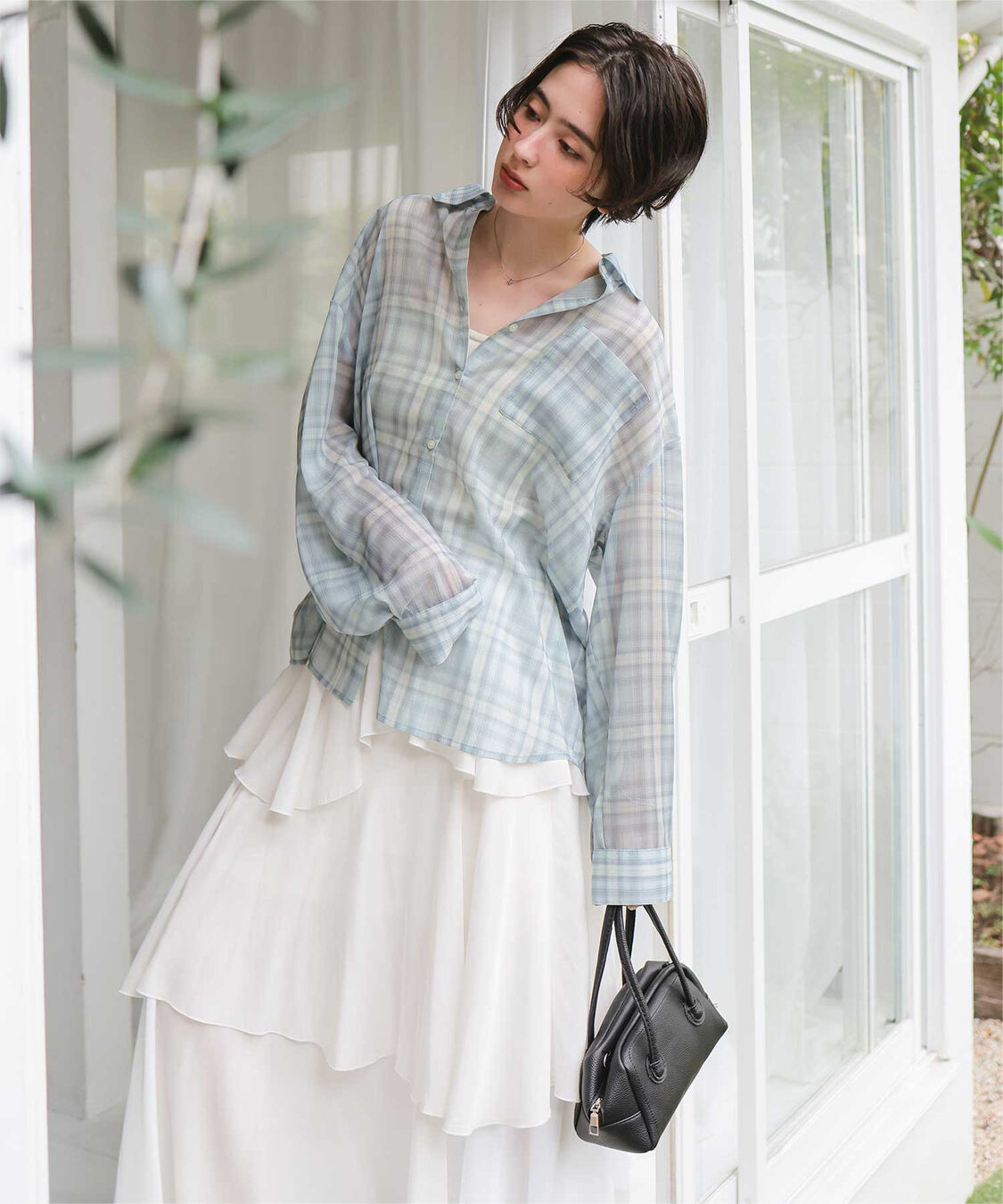 titivate「シアーチェックデザインシャツ」|シャツ・ブラウス|