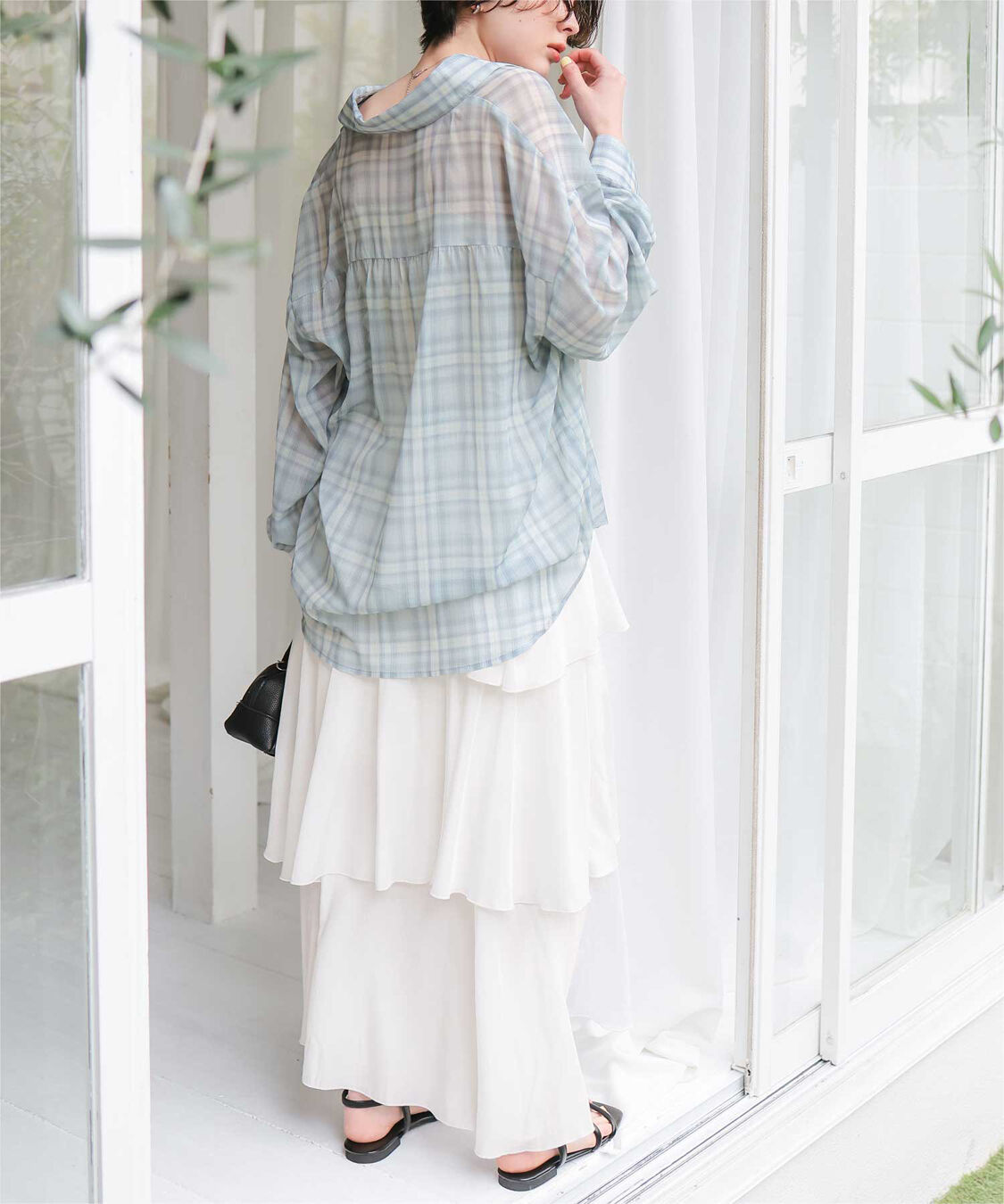 titivate「シアーチェックデザインシャツ」|シャツ・ブラウス|