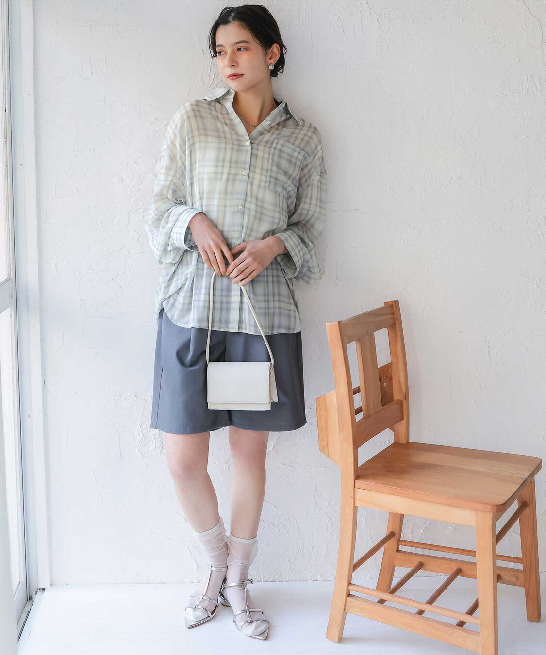 titivate「シアーチェックデザインシャツ」|シャツ・ブラウス|