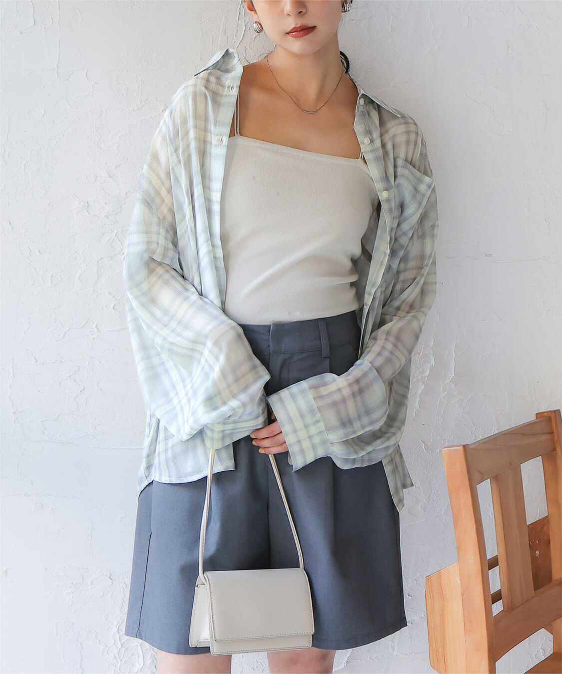 titivate「シアーチェックデザインシャツ」|シャツ・ブラウス|