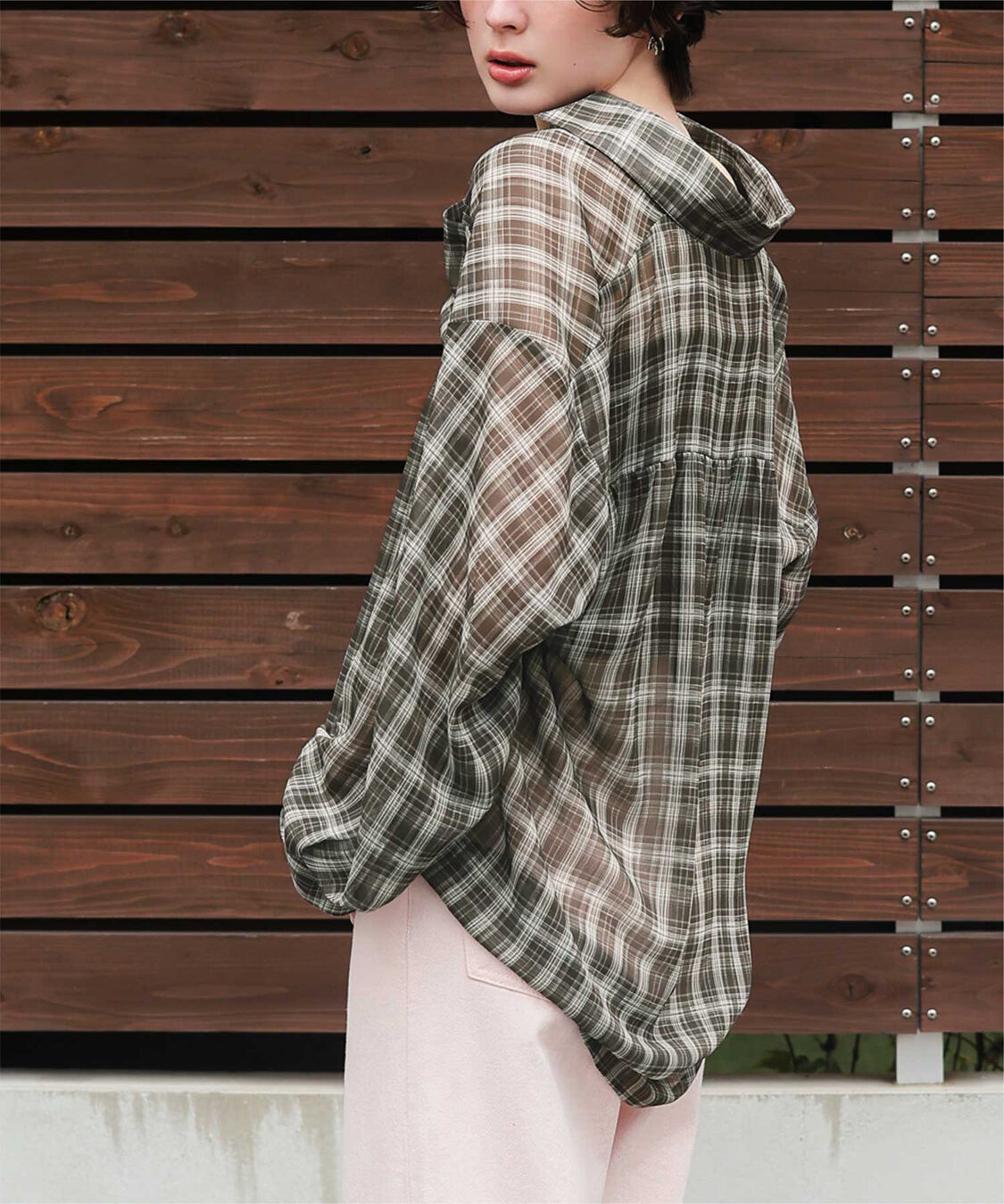 titivate「シアーチェックデザインシャツ」|シャツ・ブラウス|