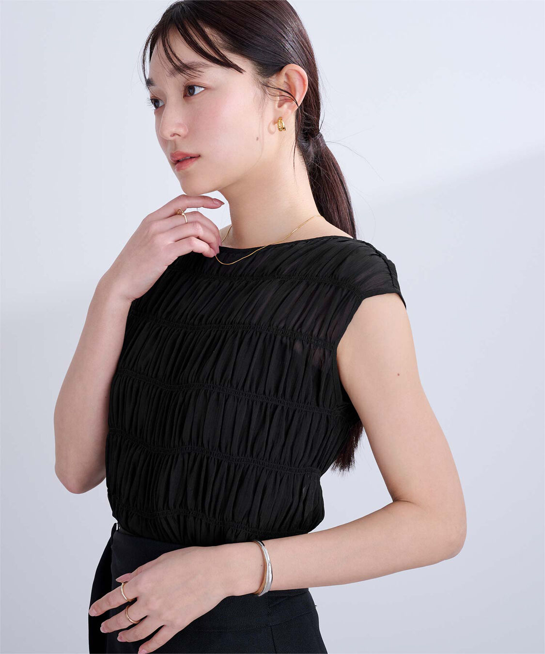 ur's「ノースリーブシャーリングブラウス」|シャツ・ブラウス|