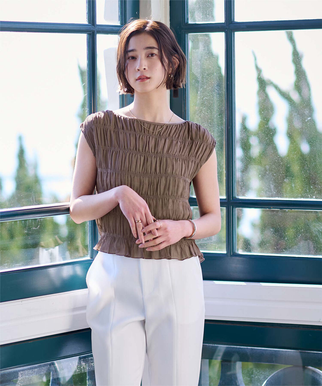 ur's「ノースリーブシャーリングブラウス」|シャツ・ブラウス|