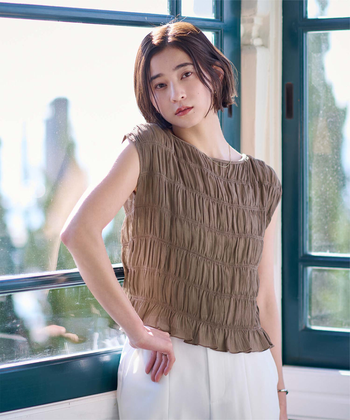 ur's「ノースリーブシャーリングブラウス」|シャツ・ブラウス|