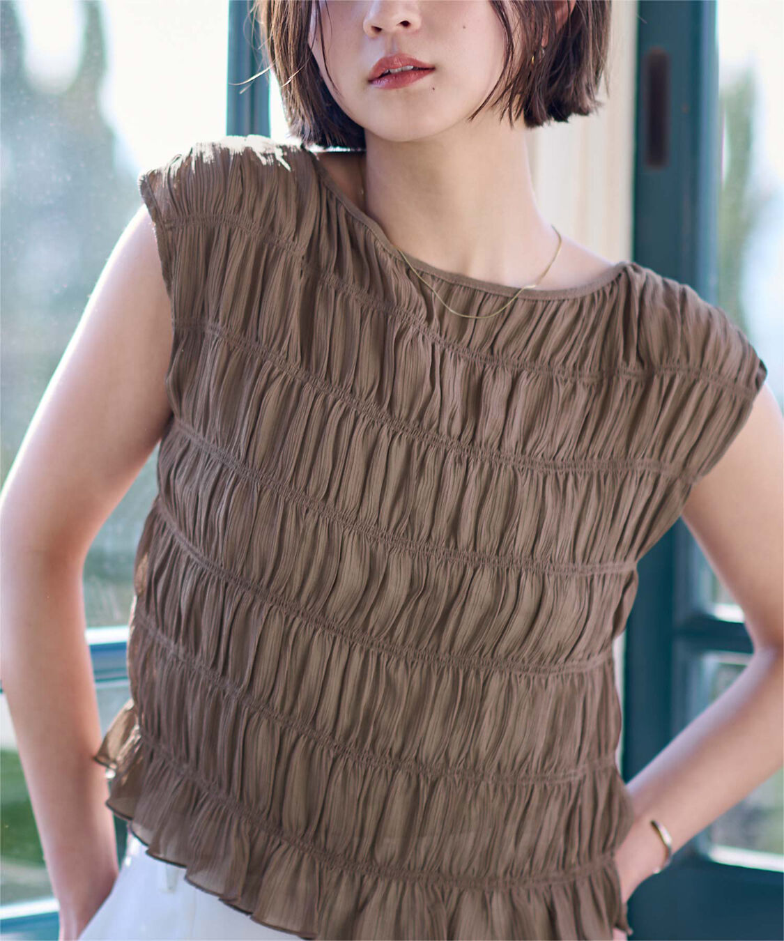 ur's「ノースリーブシャーリングブラウス」|シャツ・ブラウス|