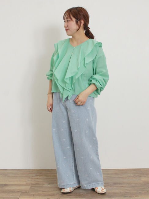 Samansa Mos2「花柄刺繍シアーシューズ」|ビジネス・ドレスシューズ|