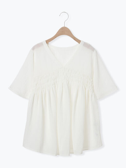 Samansa Mos2「◎2WAYシャーリングチュニック」|シャツ・ブラウス|