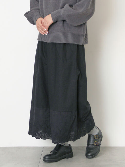 Samansa Mos2「【WEB限定】レースペチパンツ」|その他|ブラック