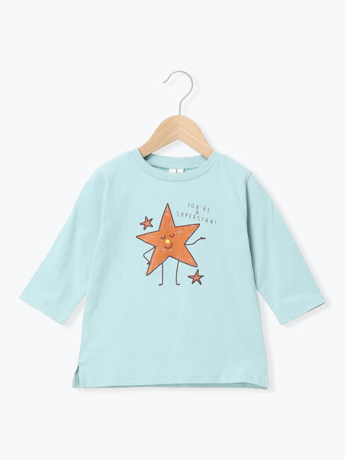 Samansa Mos2 Lagom「星プリント7分袖T」|Tシャツ・カットソー|