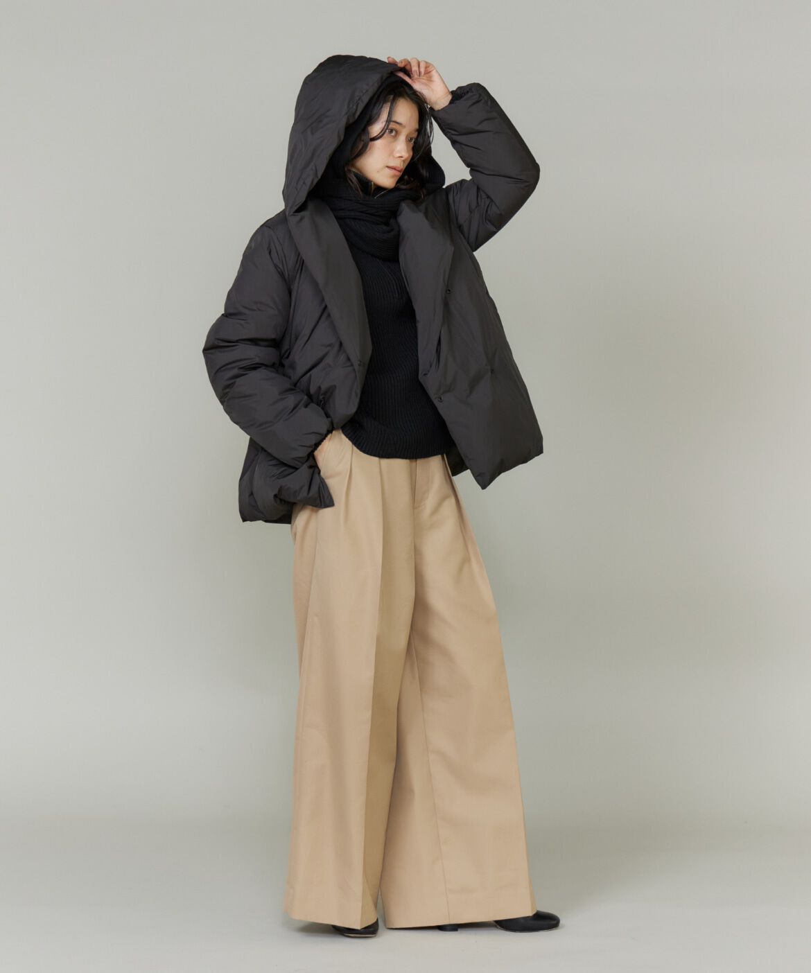 INED「ハーフジッププルオーバーニット」|ニット・セーター|