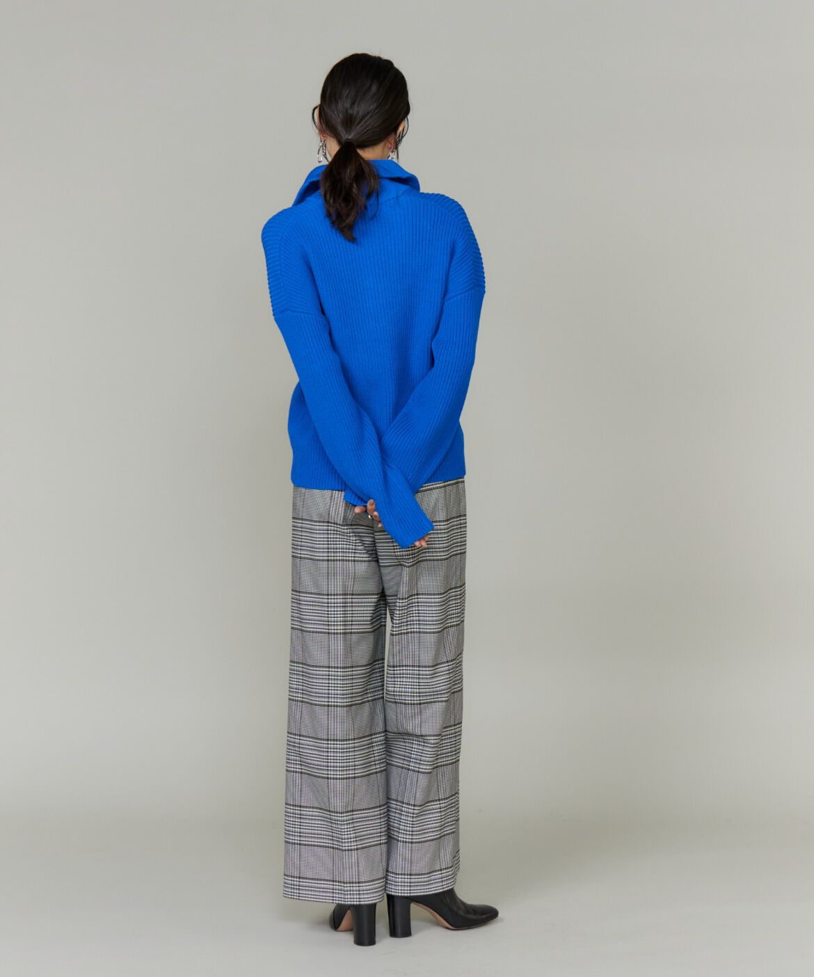 INED「ハーフジッププルオーバーニット」|ニット・セーター|