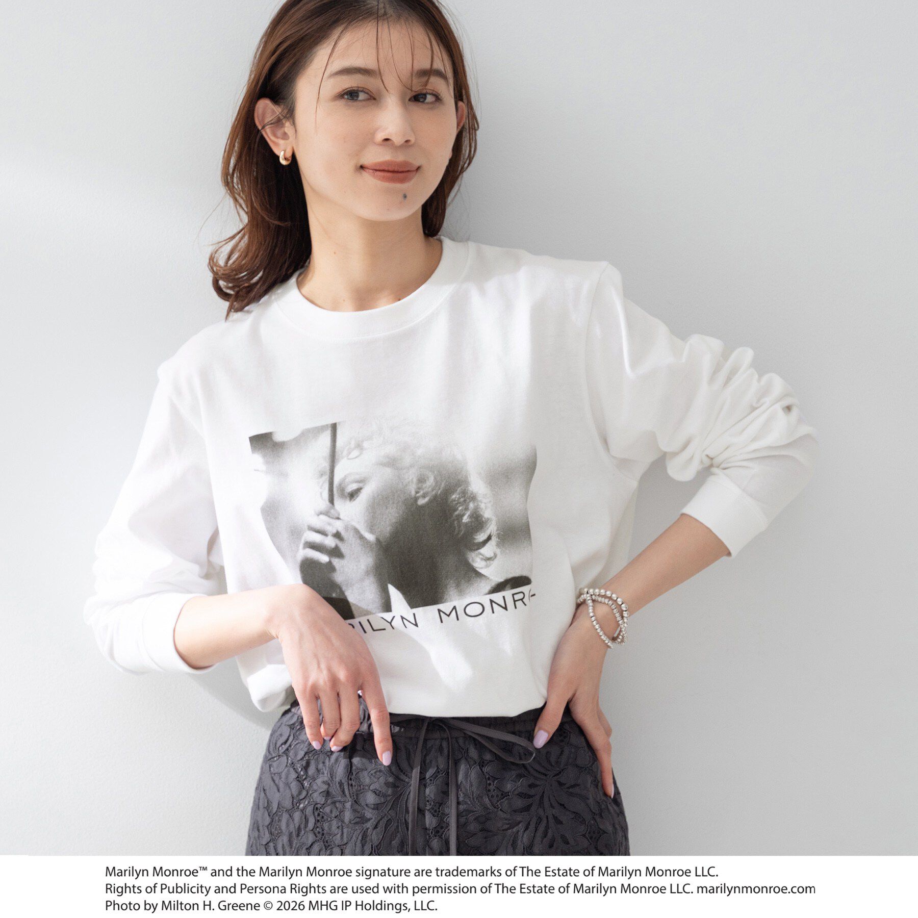 UNTITLED「【MARILYN MONROE】GOOD ROCK SPEED ロングスリーブTシャツ」|Tシャツ・カットソー|ホワイト(001)