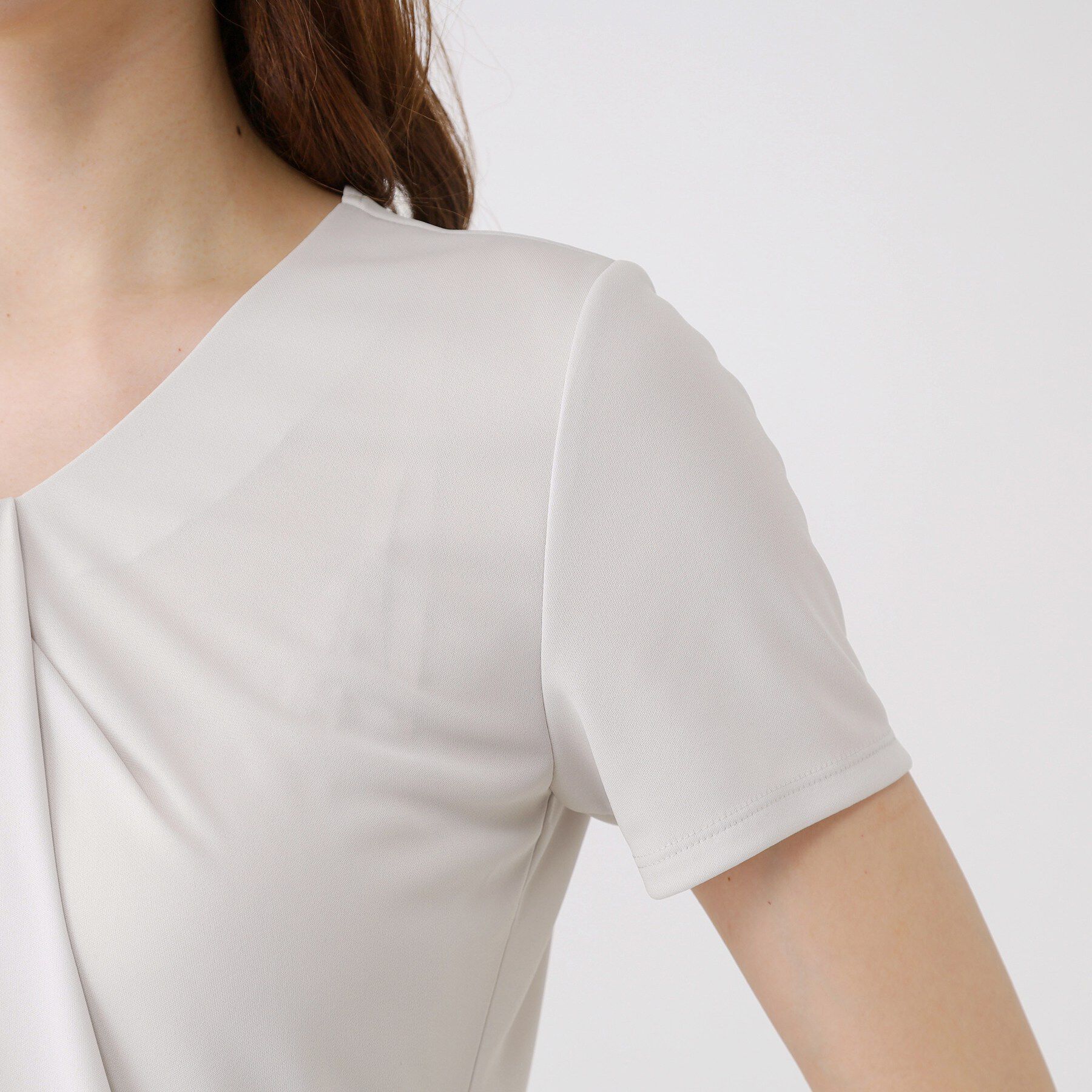 COUP DE CHANCE「【手洗い可／日本製／一枚着／ジャケットイン】タックデザインのジャージートップス」|Tシャツ・カットソー|