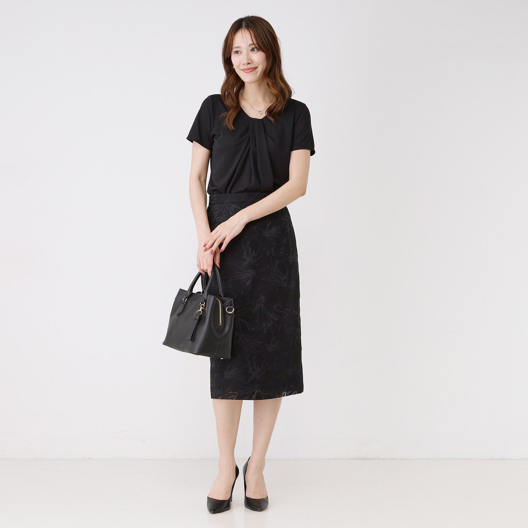 COUP DE CHANCE「【手洗い可／日本製／一枚着／ジャケットイン】タックデザインのジャージートップス」|Tシャツ・カットソー|