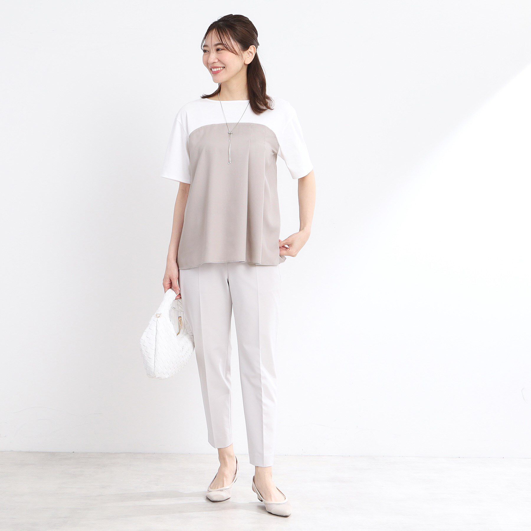 Reflect「【マシンウォッシュ可能】レイヤード風ジャージブラウス」|Tシャツ・カットソー|