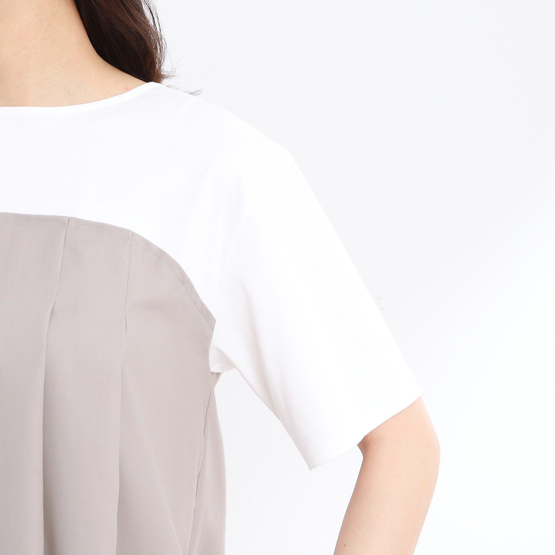 Reflect「【マシンウォッシュ可能】レイヤード風ジャージブラウス」|Tシャツ・カットソー|