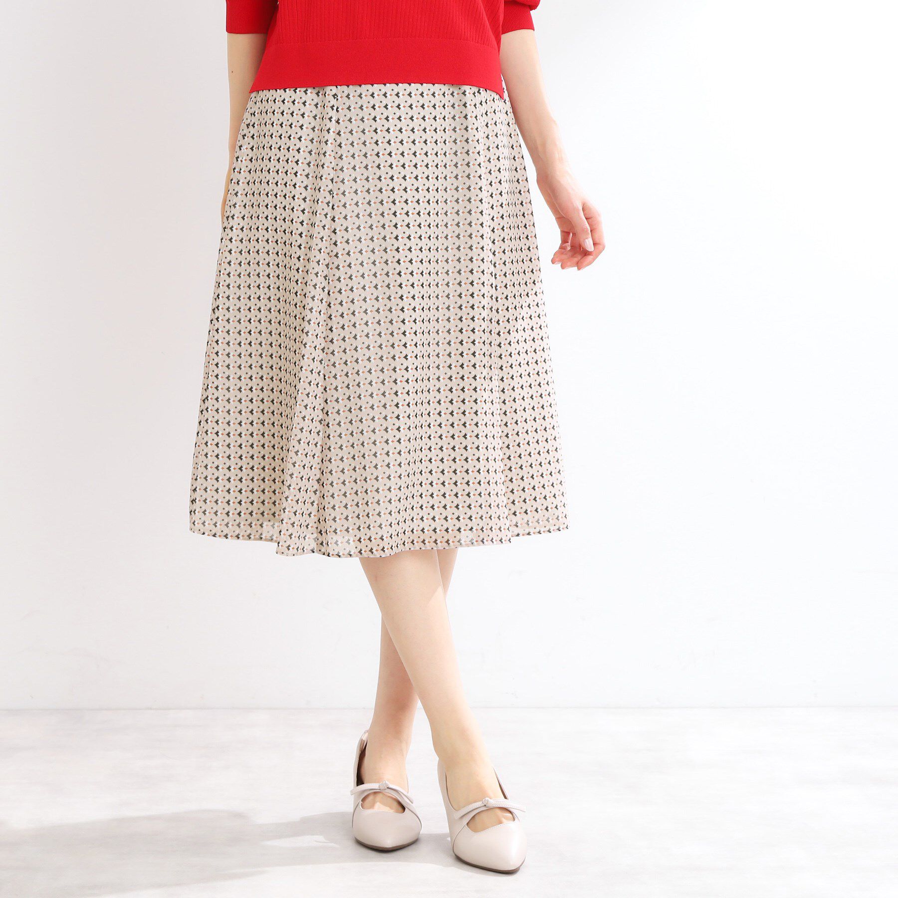 Reflect「【マシンウォッシュ可／セットアップ可】フリュイドプリントスカート」|スカート|