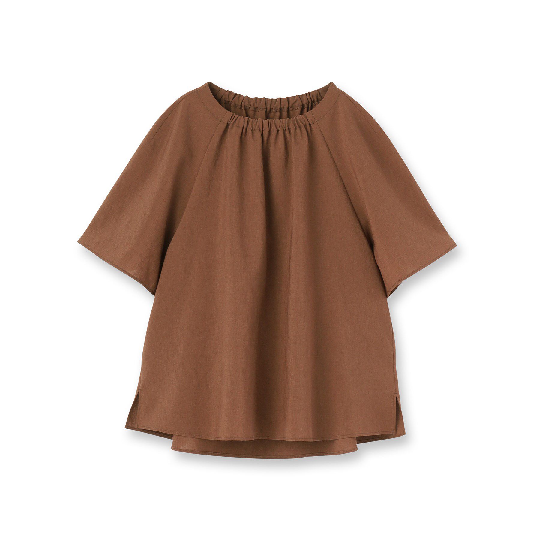 Reflect「【マシンウォッシュ可／セットアップ可／通勤におすすめ】ネックギャザータックブラウス」|シャツ・ブラウス|