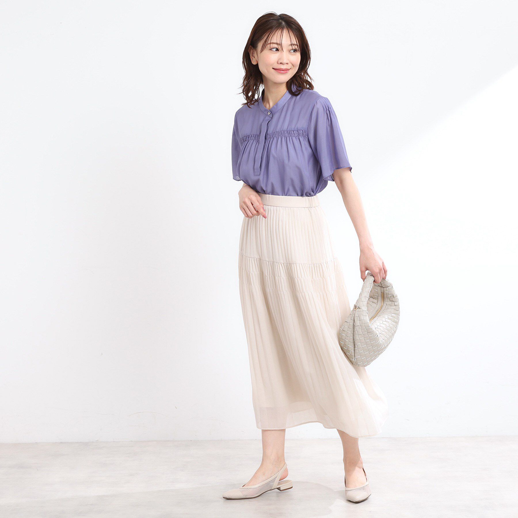 Reflect「【選べる5色◎／マシンウォッシュ可】シャーリングデザインブラウス」|シャツ・ブラウス|