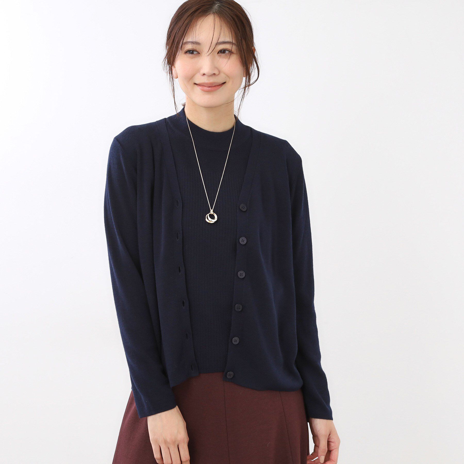 Reflect「【選べる5色／アンサンブル可】Vネックカーディガン」|カーディガン|