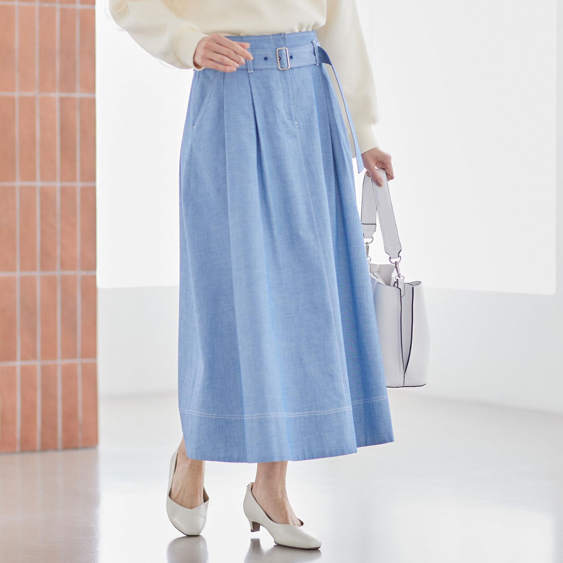 Reflect「ダンガリータックフレアスカート」|スカート|