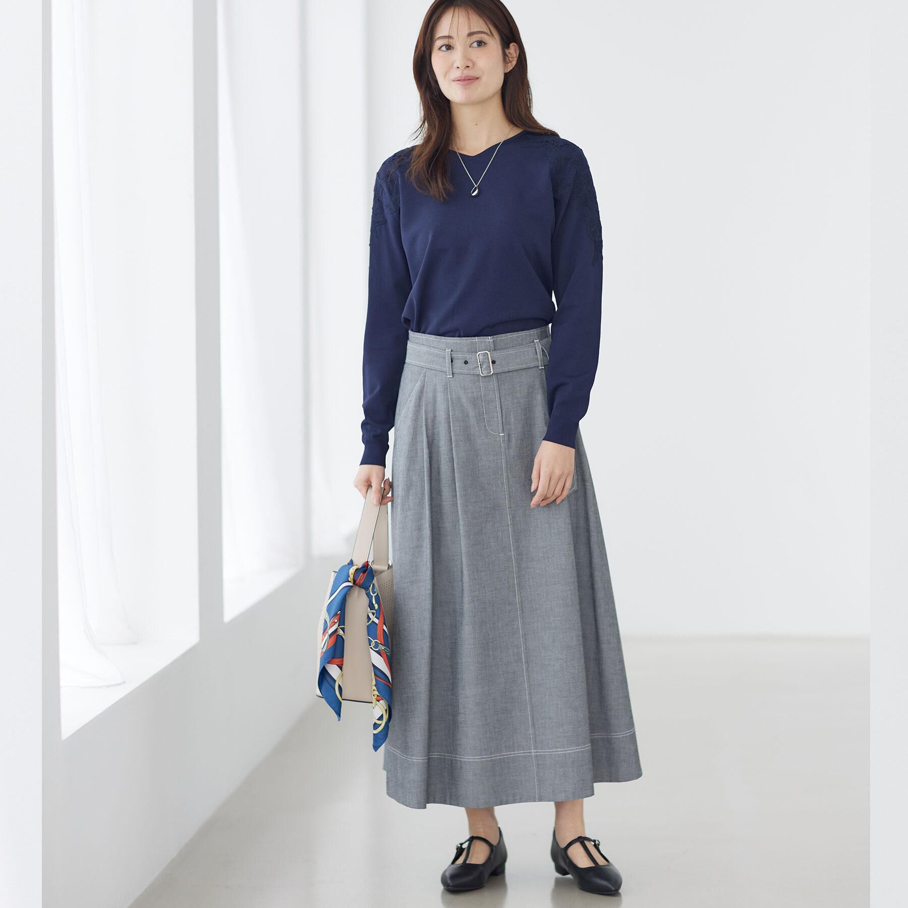 Reflect「ダンガリータックフレアスカート」|スカート|