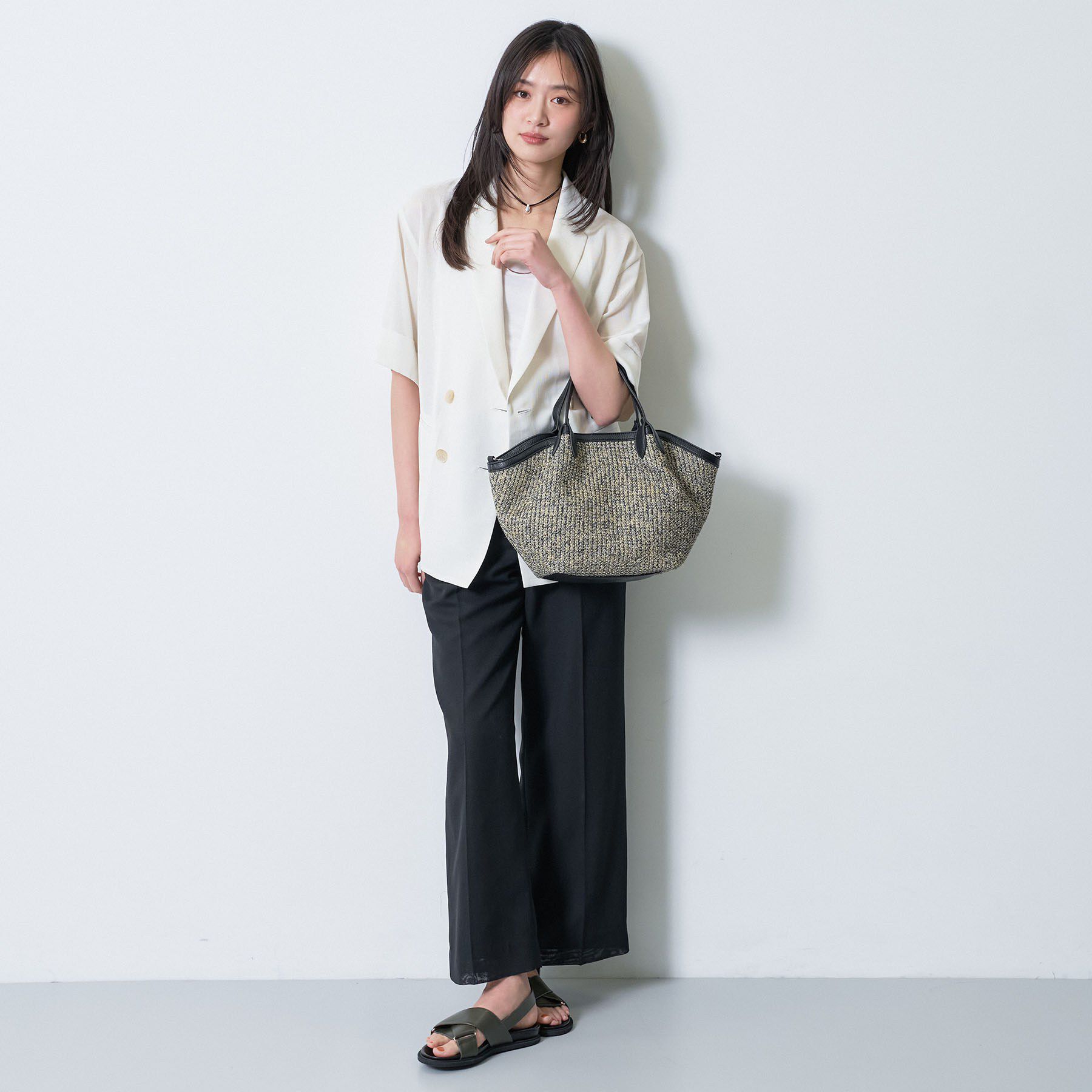 INDIVI「【2WAY】ペーパーミドルバッグ」|トートバッグ|