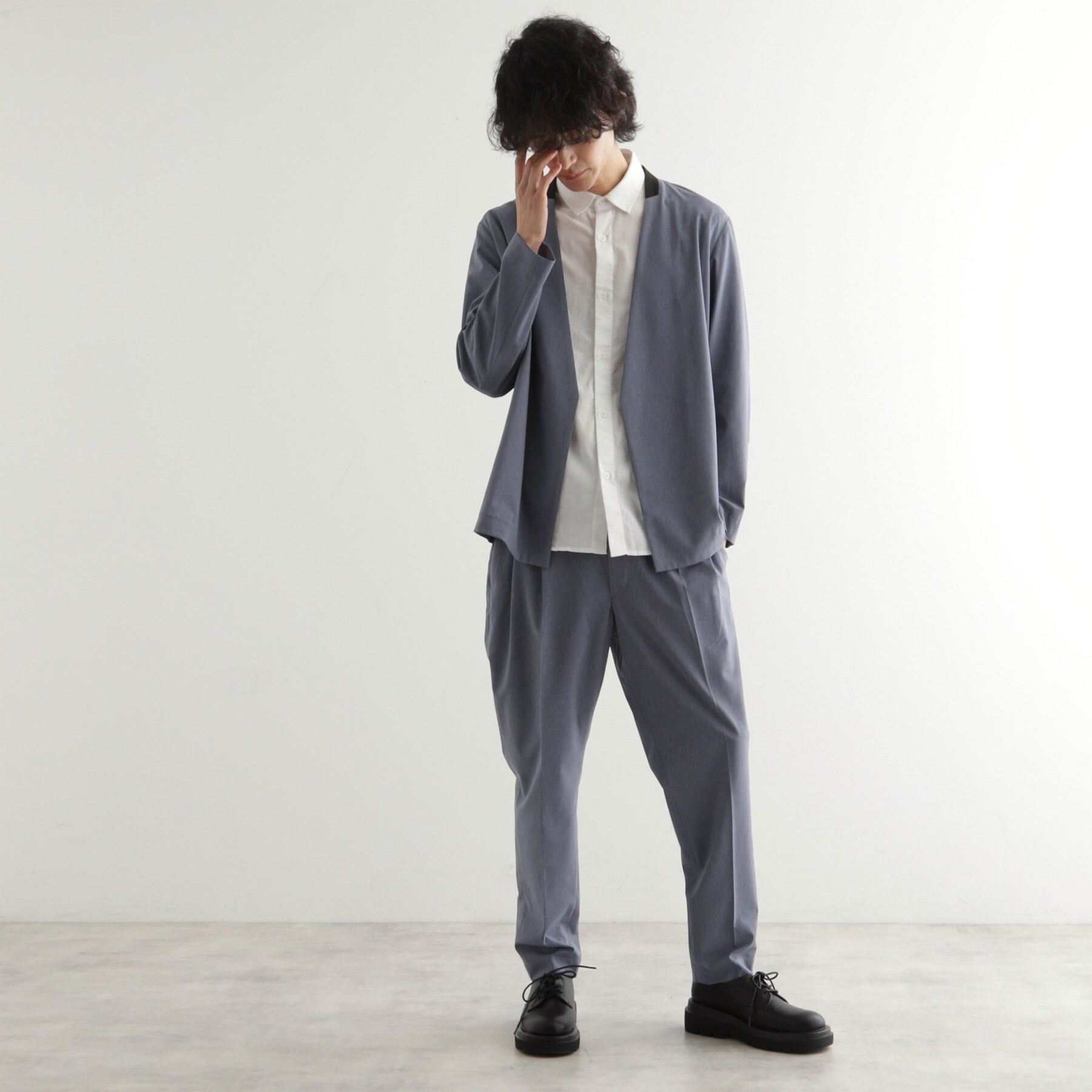 tk.TAKEO KIKUCHI「【吸水速乾】COOLMAX(R)サマーノーカラージャケット/セットアップ対応」|ノーカラージャケット|