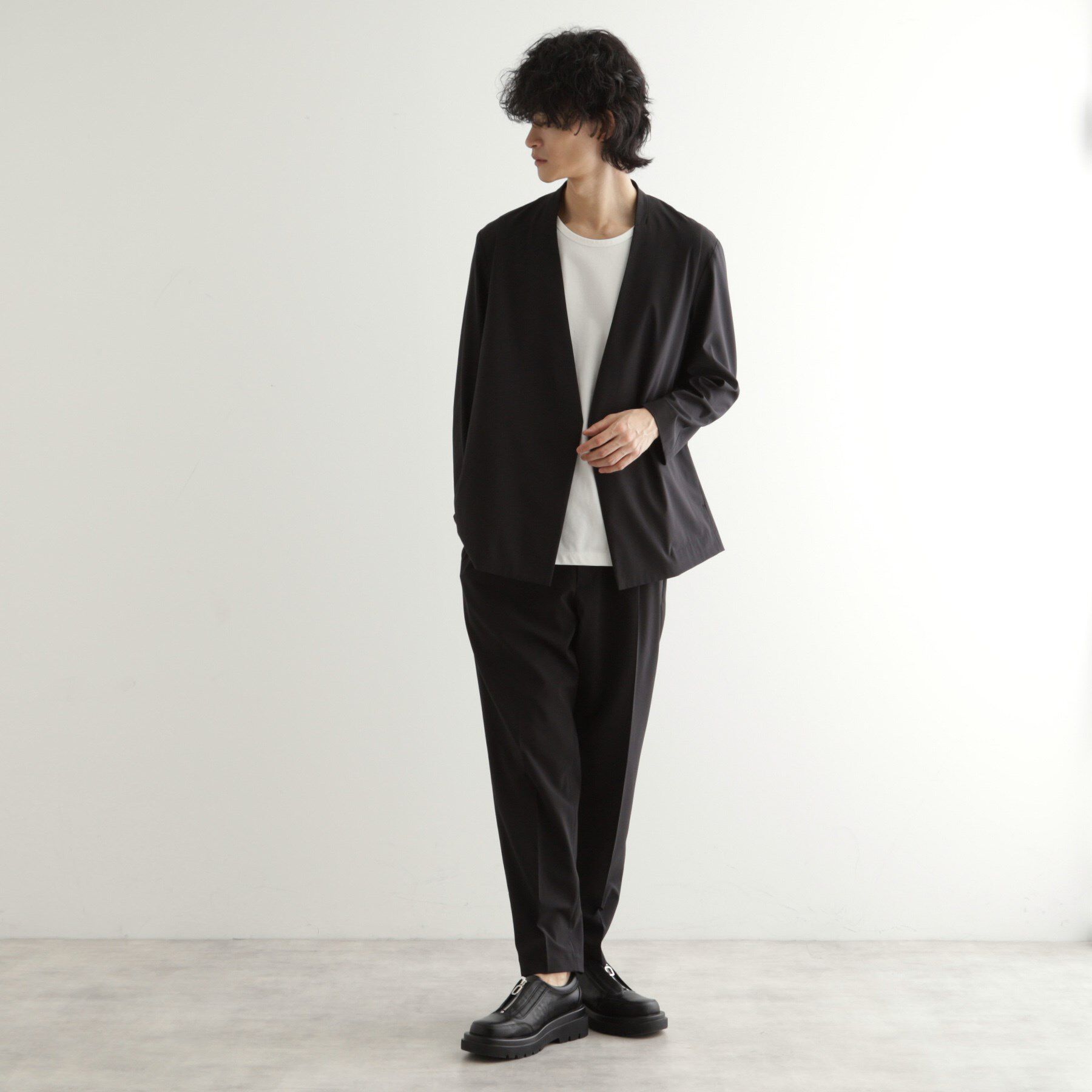 tk.TAKEO KIKUCHI「【吸水速乾】COOLMAX(R)サマーノーカラージャケット/セットアップ対応」|ノーカラージャケット|